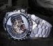 Чоловічий наручний механічний годинник з відкритим механізмом металевий сталевий 624 фото 7
