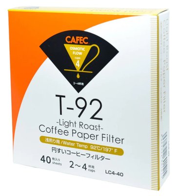 Фільтри паперові CAFEC Light Roast T-92 Cup4 40 шт. для кави LC4-40W фото