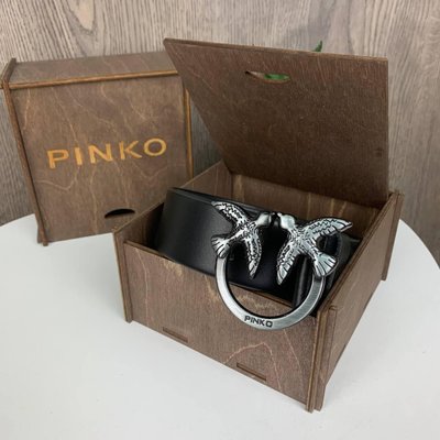 Женский кожаный ремень Пинко с птичками поясной из натуральной кожи Pinko 883 фото