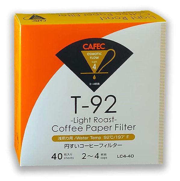 Фільтри паперові CAFEC Light Roast T-92 Cup4 40 шт. для кави LC4-40W фото