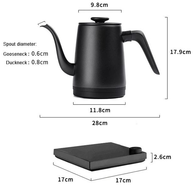 Електрочайник Diguo 1 л. для кави з регулюванням температури 30088 фото