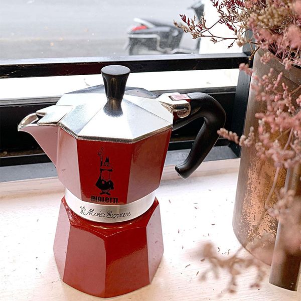 Гейзерная кофеварка Bialetti 130 мл. 3 чашки Красная 14240 фото