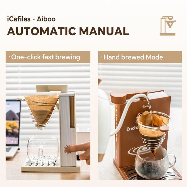 Автоматическая капельная кофеварка iCafilas 300 мл. Drip Coffee Maker Brown MA2302BR фото