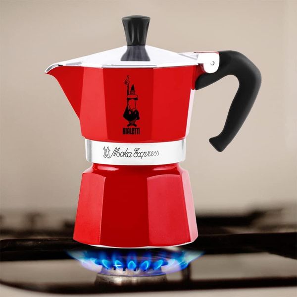 Гейзерна кавоварка Bialetti 130 мл. 3 чашки Червона 14240 фото