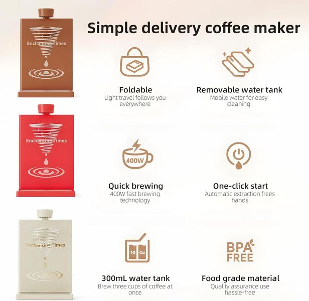 Автоматическая капельная кофеварка iCafilas 300 мл. Drip Coffee Maker Brown MA2302BR фото
