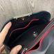 Женская замшевая сумочка на плечо под рептилию с красными вставками, сумка замша 1093КР фото 4