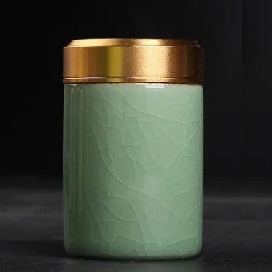 Баночка Зелена Retro Packaging керамічна для зберігання чаю та матчі 18840 фото