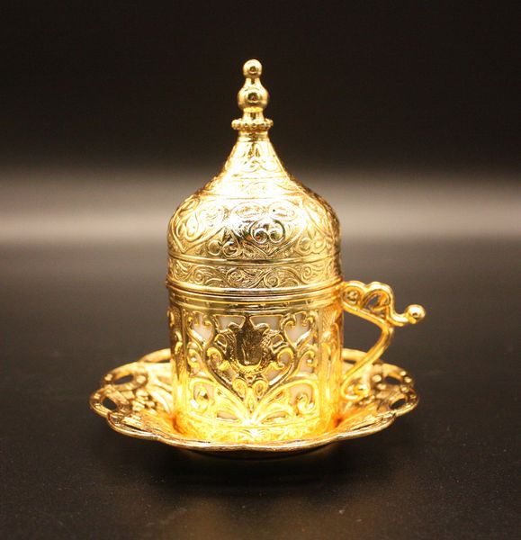 Турецька чашка Демітас Acar з блюдцем 50 мл. Золото 15102 фото