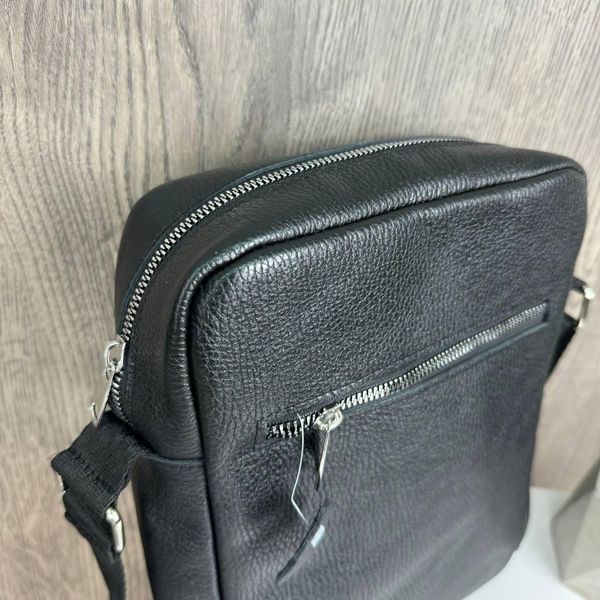Шкіряна чоловіча сумка чорна планшетка, барсетка зі шкіри чорна 1492 фото