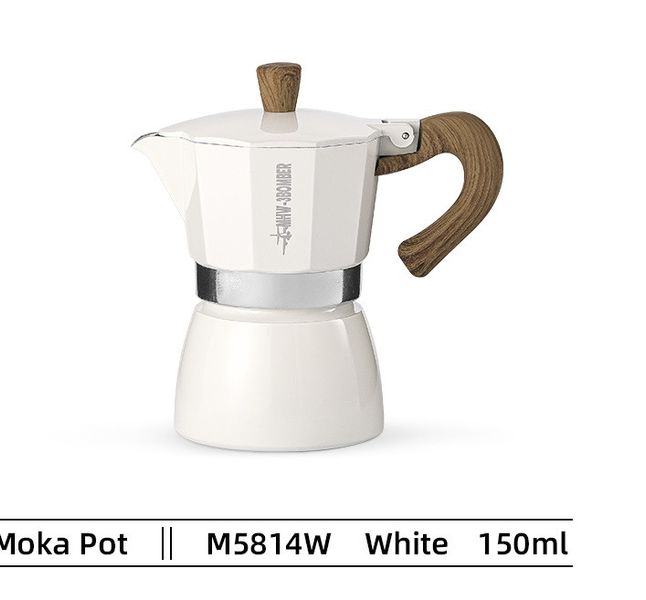Кавоварка гейзерна MHW-3BOMBER 150 мл. Espresso Maker Moka Pot Біла M5814W фото