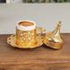 Турецкая чашка Демитас Acar с блюдцем 50 мл. Золото 15102 фото 2