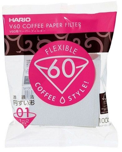 Фильтры Hario 01 100 шт. Белые Харио V60 для кофе VCF-01-100W фото
