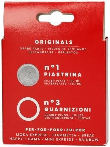 Комплект прокладок для Bialetti 3 ущільнювача + фільтр 3-4 cup Guarnizione 300361 фото