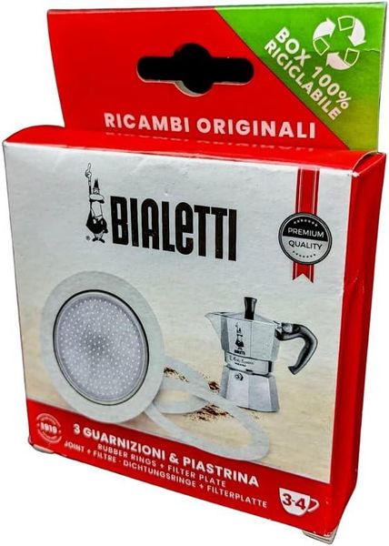 Комлект прокладок для Bialetti 3 уплотнителя + фильтр 3-4 cup Guarnizione 300361 фото