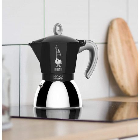 Гейзерная кофеварка Bialetti 150 мл Moka Induction Black (4 сup) для индуционной плити 14884 фото