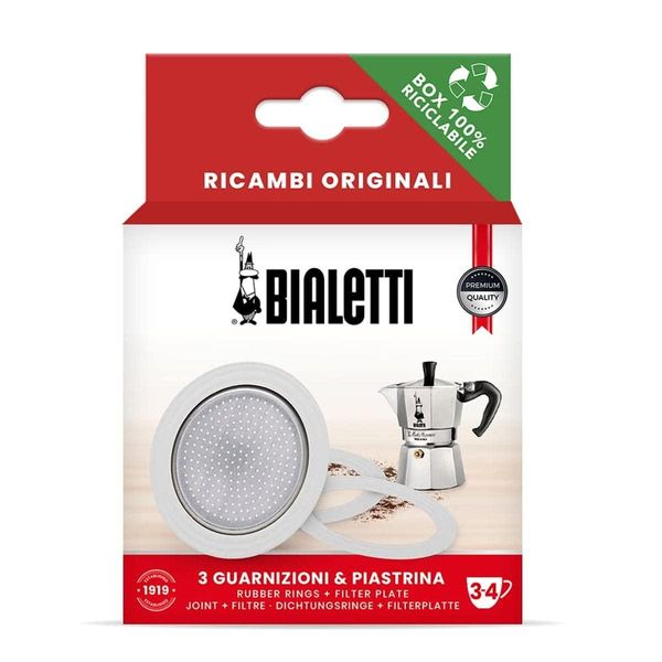 Комлект прокладок для Bialetti 3 уплотнителя + фильтр 3-4 cup Guarnizione 300361 фото