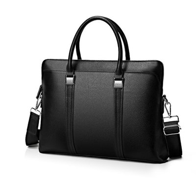 Кожаный мужской деловой портфель для документов планшета черный мужская офисная сумка формат А4 1324Д фото