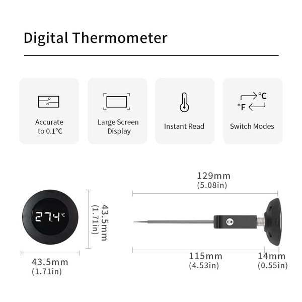 Цифровий термометр Timemore Digital Thermometer для кави 300495 фото