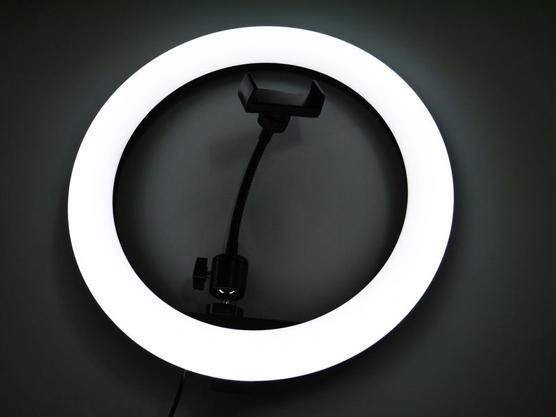 Кільцева LED лампа S31 30 см 1 кріплення на телефон USB (Без штатива) 4819 фото