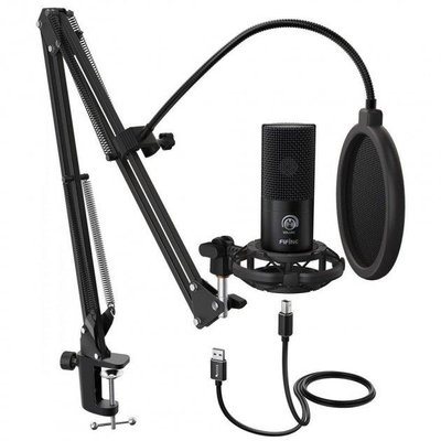 Студійний мікрофон FIFINE К680 BLACK з стійкою та поп-фільтром Т 669.1 фото