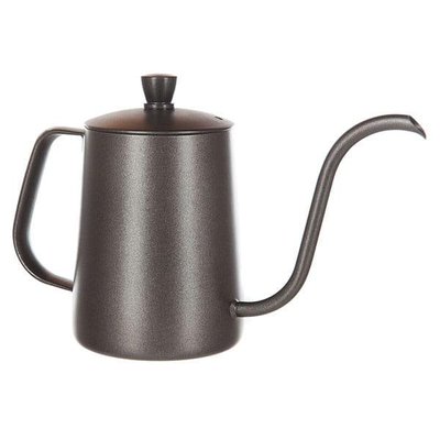 Чайник із Термометром для кави 600 мл. з тонким носиком Чорний 14587TB фото