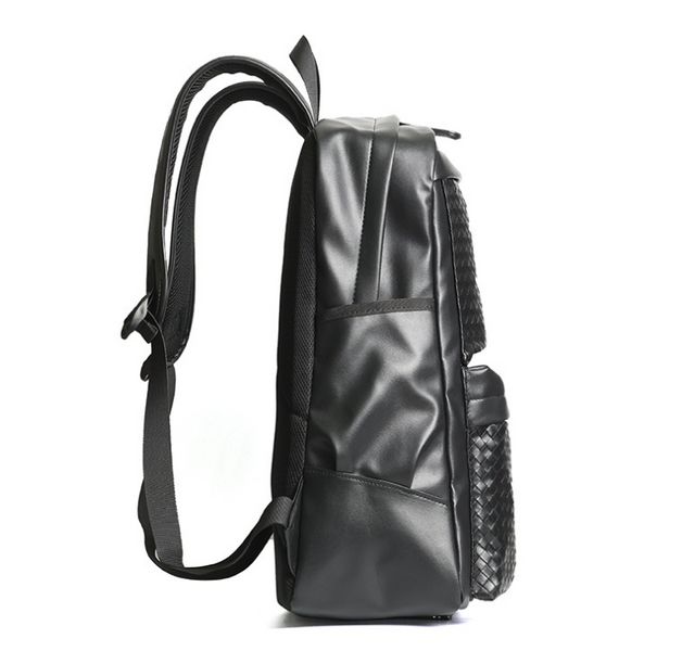 Чоловічий рюкзак ранець плетений чорний 1498 фото