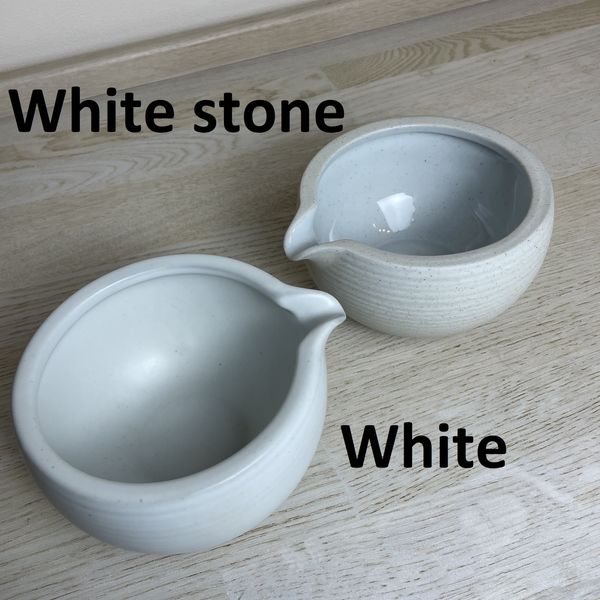 Чаван Katakuchi Matcha Bowl White Stone с носиком Катакучи #1 18726 фото