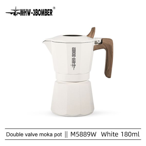 Кофеварка гейзерная 180 мл. MHW-3Bomber Double Valve Moka Pot Белая M5889W фото