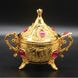 Турецкая сахарница Arsal с ложкой цвет золотой (Розовый камень) 15447 фото 2