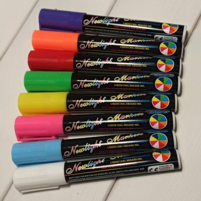 Набір маркерів для крейди 8 кольорів Newlight Markers 19016 фото