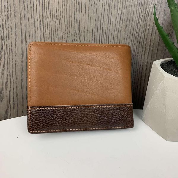Мужской кожаный кошелек портмоне с ковбоем натуральная кожа коричневый 707КБ фото