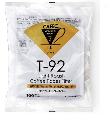 Фильтри бумажные CAFEC Light Roast T-92 Cup4 100 шт. для кофе LC4-100W фото