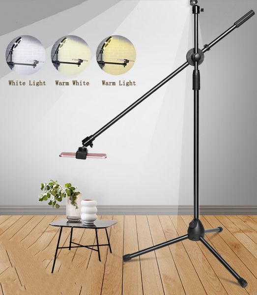 Напольная стойка журавль с кольцевой LED лампой 30 см. (набор для съемки flatlay) FL30 фото