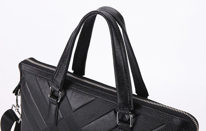 Кожаный деловой портфель сумка для документов А4, кожаная сумка офисная черная 1326Д фото