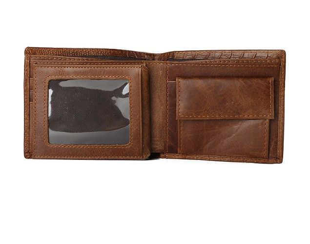 Чоловічий шкіряний гаманець під рептилію портмоне натуральна шкіра коричневий рептилія 865 фото