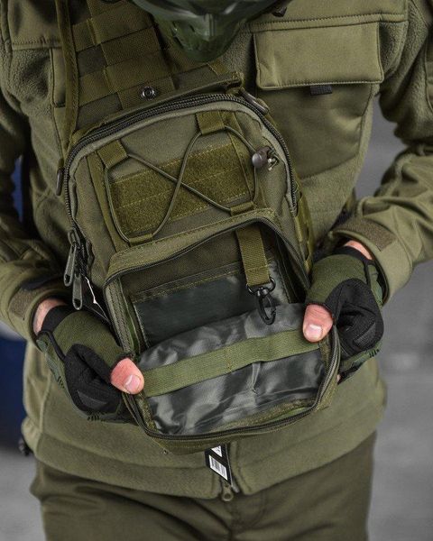 Рюкзак патрульний однолямковий SILVER KNIGHT 7л oliva 15868 фото