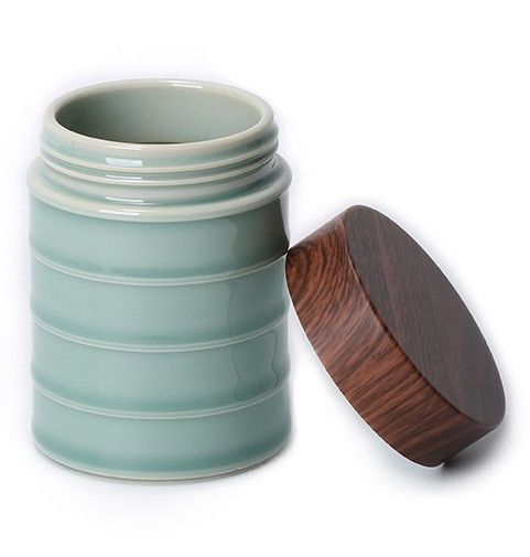 Баночка Жовта Storage pot керамічна для зберігання чаю та матчі 18590 фото