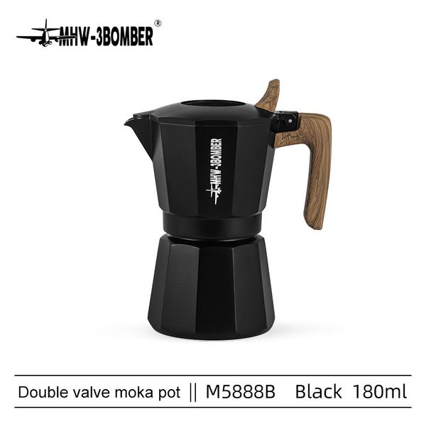 Кофеварка гейзерная 180 мл. MHW-3Bomber Double Valve Moka Pot Черная M5888B фото