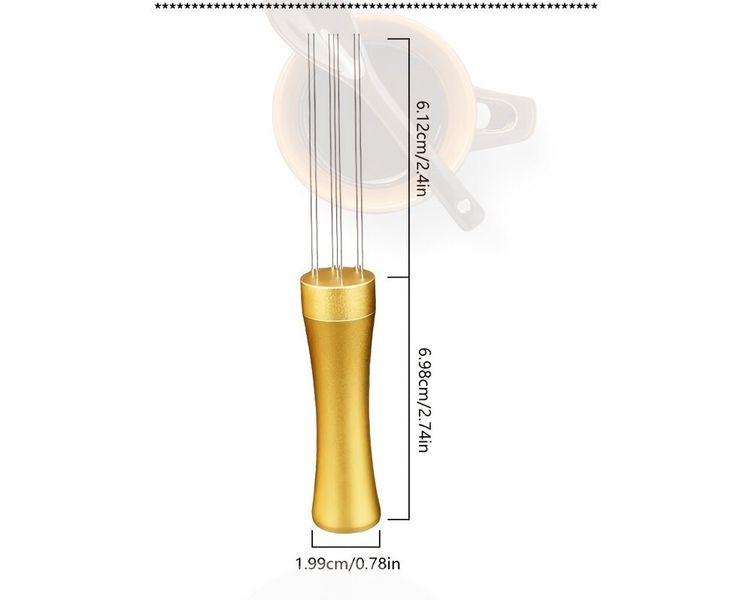 Розподільник меленої кави Tool Needle в холдері Розпушувач Gold 19004 фото