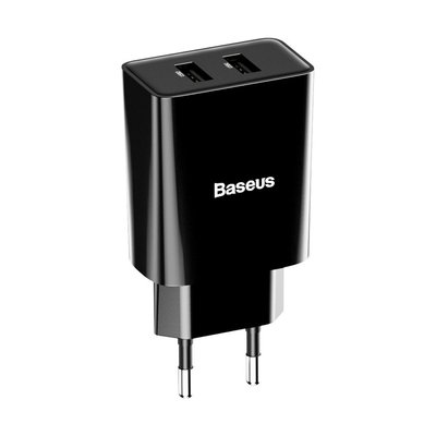 Зарядка 2x USB 10.5Вт 2.1А черная Baseus CCFS-R01 3567 фото