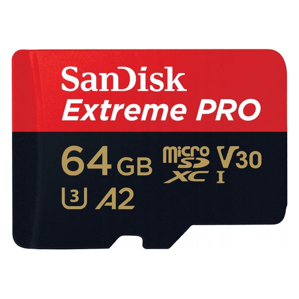 Карта памяти 64 ГБ microSDXC UHS-I U3 A2 SanDisk Extreme Pro SDSQXCU-064G-GN6MA 3959 фото