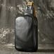 Кожаная мужская сумка бананка нагрудная, барсетка из натуральной кожи черная на грудь 1490 фото 1