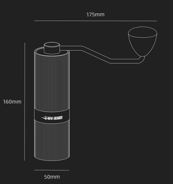 Ручная кофемолка MHW-3BOMBER Racing M1 Серый графит G5895G фото