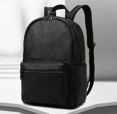 Кожаный городской мужской рюкзак классический черный из натуральной кожи 1160 фото