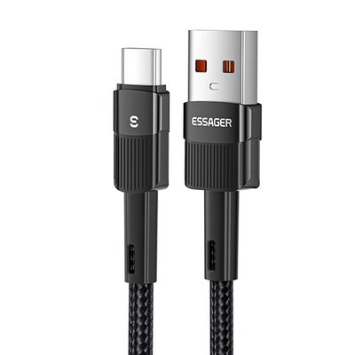 Кабель USB Type-C 80Вт 7А швидка зарядка 1м чорний ESSAGER EXCT-XC01 3806 фото