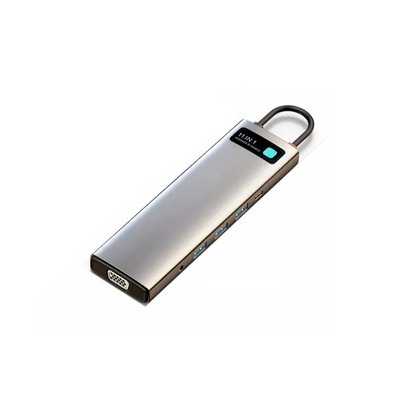 Концентратор хаб USB Type-C 11в1 VGA зарядный картридер 100Вт Baseus Metal Gleam CAHUB-CT0G 3137 фото