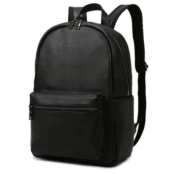 Кожаный городской мужской рюкзак классический черный из натуральной кожи 1160 фото