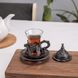 Турецкий стакан Армуды с лукумницей для чая и кофе. Темное Серебро 14525 фото 1