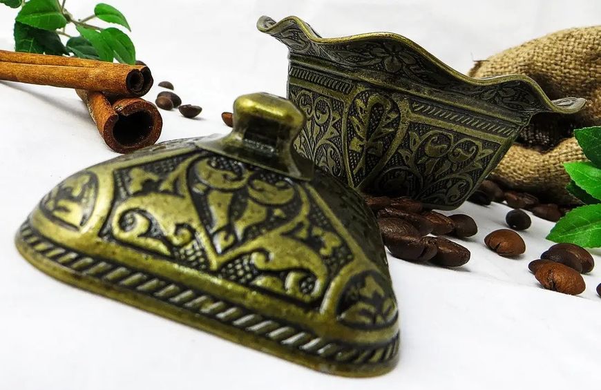 Турецкая лукумница / сахарница с чеканкой. Цвет Бронза 15169 фото