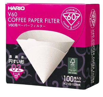 Фільтри Hario 02 100 шт. Білі Харіо V60 для кави BOX VCF-02-100WK фото